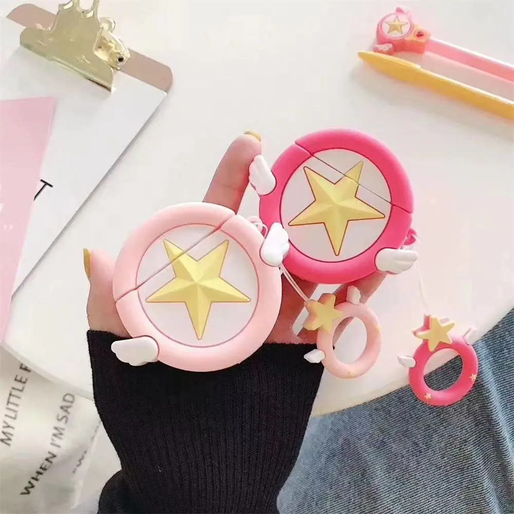 Anime Card Captor Sakura Silicone Protective Sleeve For AirPods1/2 3 Bluetooth Headphone Cover Case