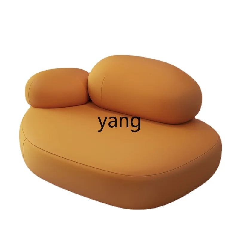 

Yjq Living Room Double Sofa Small Apartment Creative Curved Rest Area Reception Single Seat Small Sofa