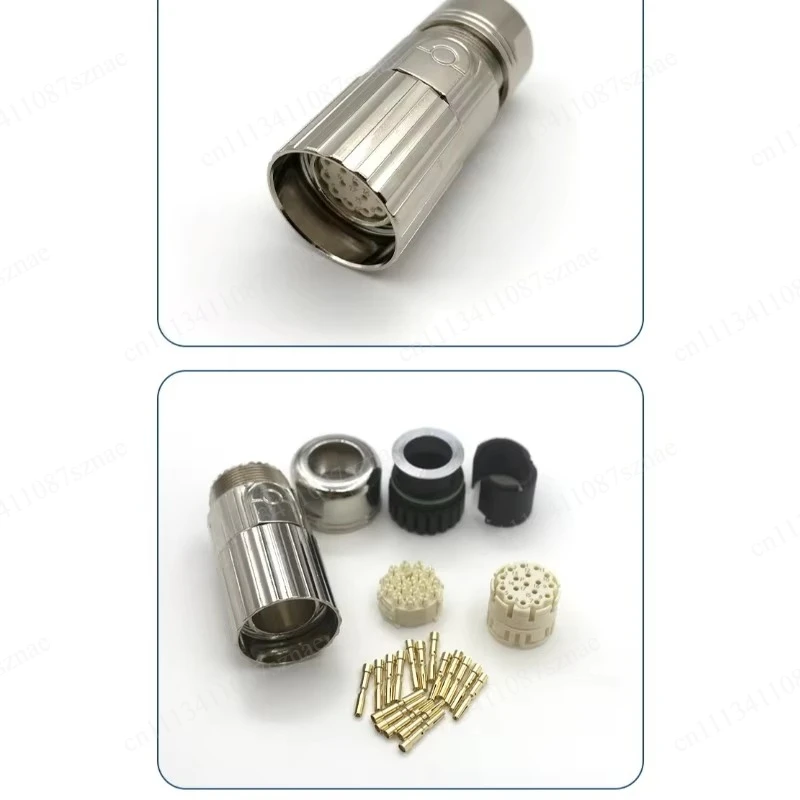 Standard M23 M623 Straight Type Internal Thread/External Thread 17 Pin Encoder Plug or Female Male Connector Single