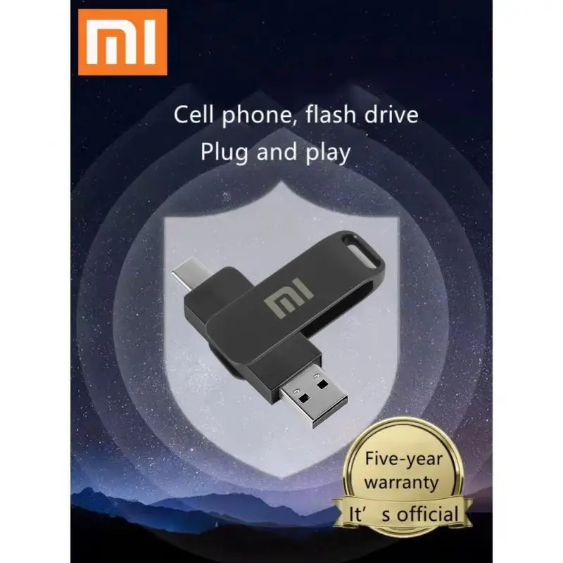 Xiaomi TYPE C USB แฟลชไดรฟ์ 2 IN 1 USB Stick 3.0 128GB ไดรฟ์ปากกา 2TB 1TB กันน้ํา Flashdisk หน่วยความจําสําหรับ Iphone 15 Pro Max