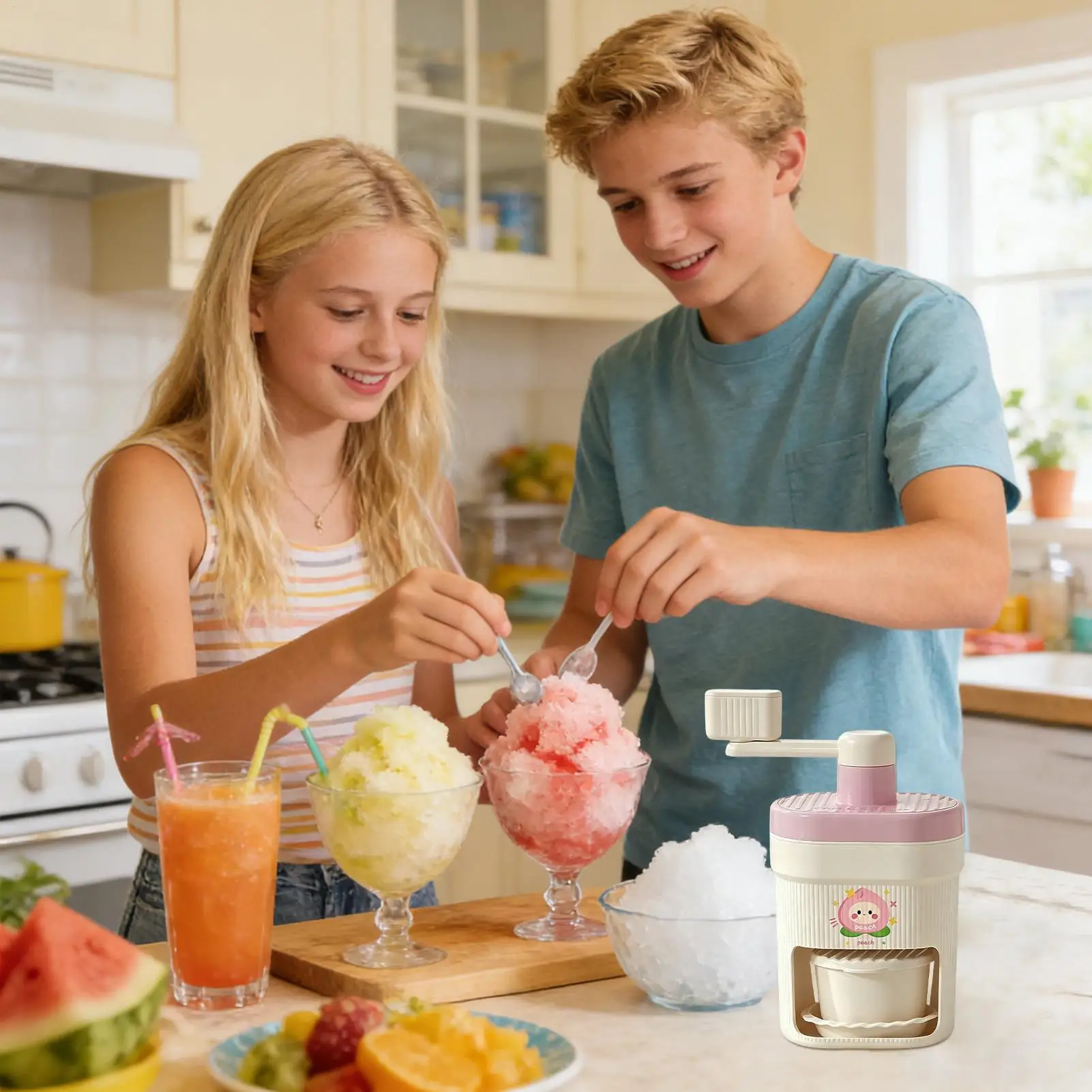Manual Ice Crushers Shaved Ice Machine Small The Smoothies Machine Unplugged The Ice-making Box Household Hand Portable Crusher