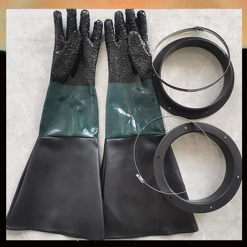 

4X Sandblasting Gloves Sandblaster Parts 60Cm With O Rings For Sandblast Cabinet-Y05A