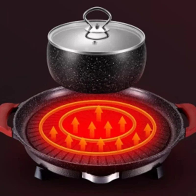 الأجهزة المنزلية لوحة الشواء الكهربائية الشواء عموم شابو وعاء النار الشواء وعاء واحد لوحة كهربائية المنزلية المستديرة
