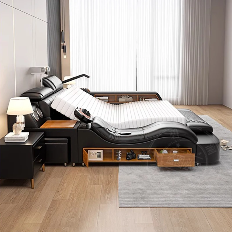 

Bedroom Massage Bed Luxury Double Human Dog Wooden Design Platform Massage Bed Frame Simple Letto Matrimoniale Home Furniture
