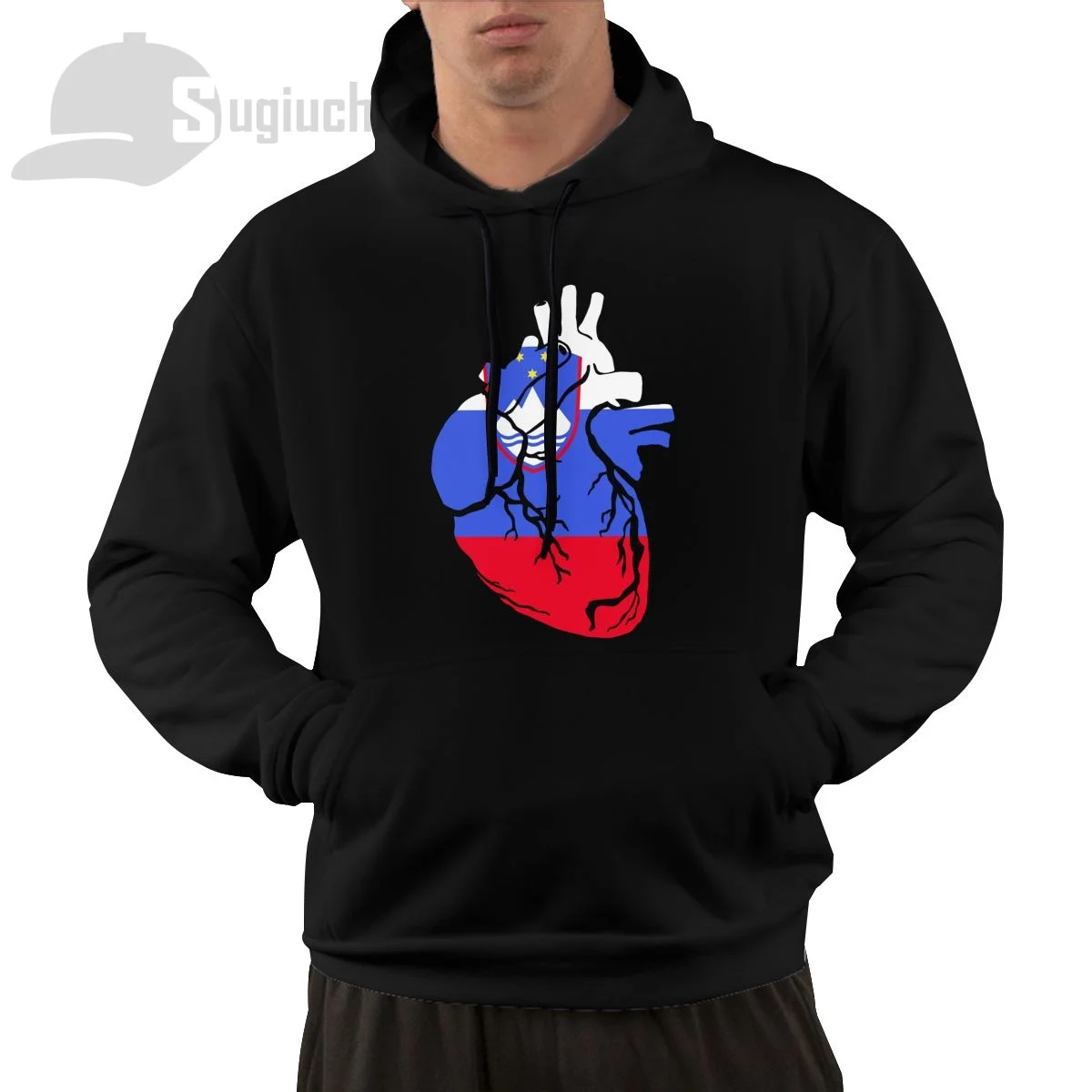 Slovenia Anatomical Heart Shape Country Flag Cotton Pullover Hoodie Men Women Unisex Hip Hop Style Sweatshirt