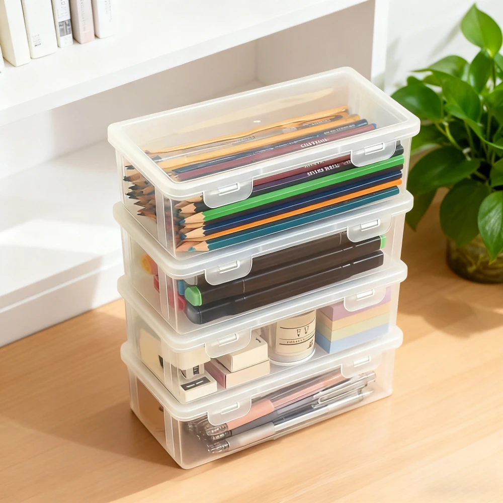 

4/2/1pcs Pencil Case Box PP Pencil Box Multi-function Stationery Organizer School Supplies for Office Pen Box Kits Sacs Pen Box