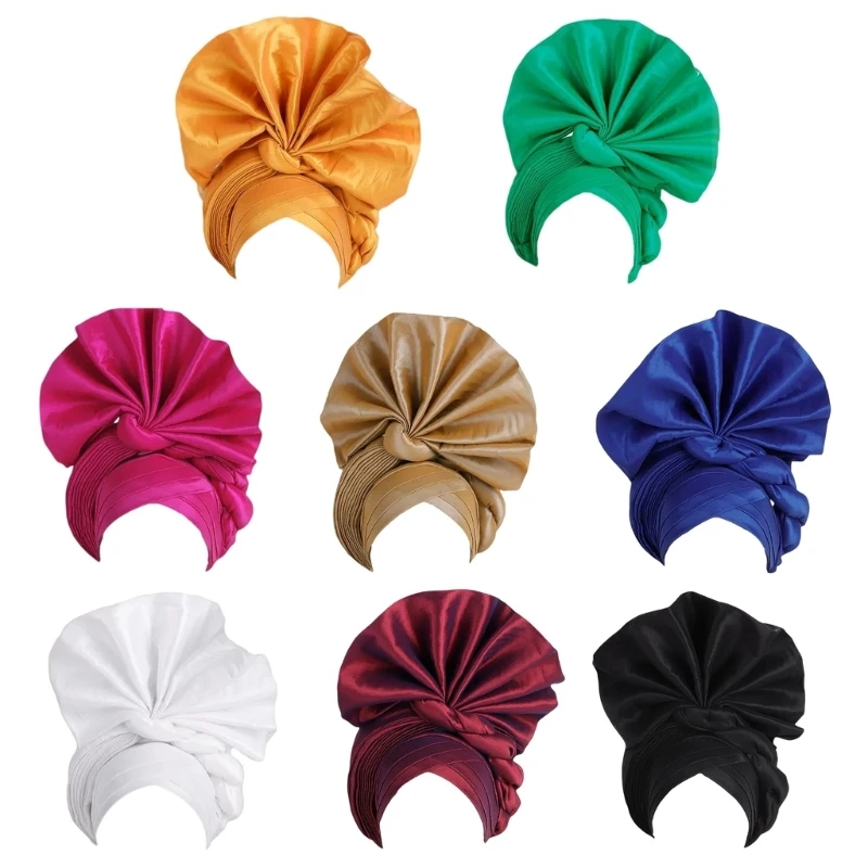 Multipurpose Auto Gele Head Wrap Turban for Wedding Elegant Stretchable Head Scarf Wrap Auto Gele Headtie