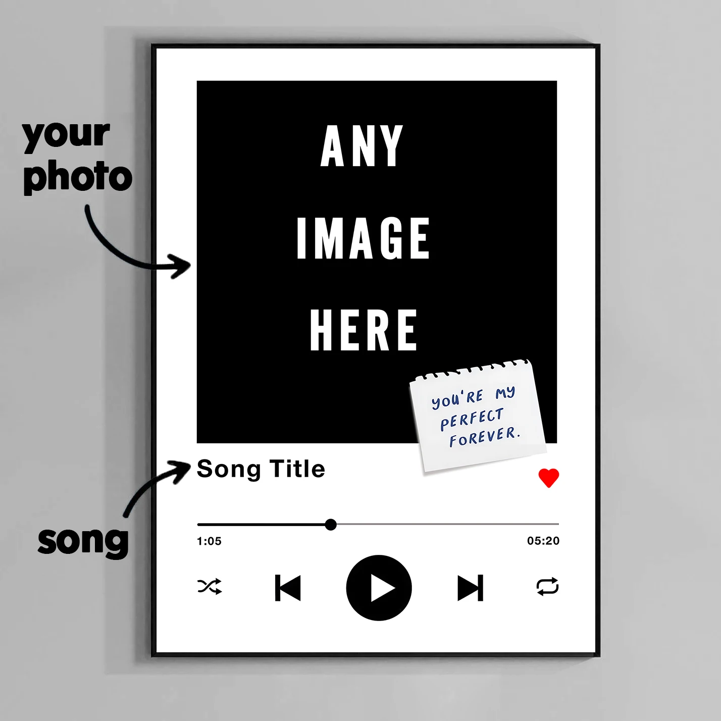 Custom Song Poster Music Wall Art Album Cover Print Music App Poster Choose Any Song Album Art Personalized Unique Ideal Gifts