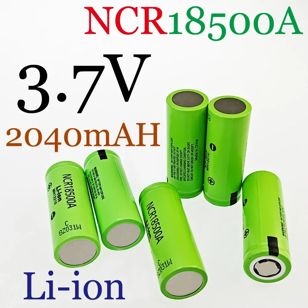 100% Original 3.7V 18500 2040mah Lithium Ion Battery for Panasonic NCR18500A 3.6V Battery for Toy Torch Flashlight Ect