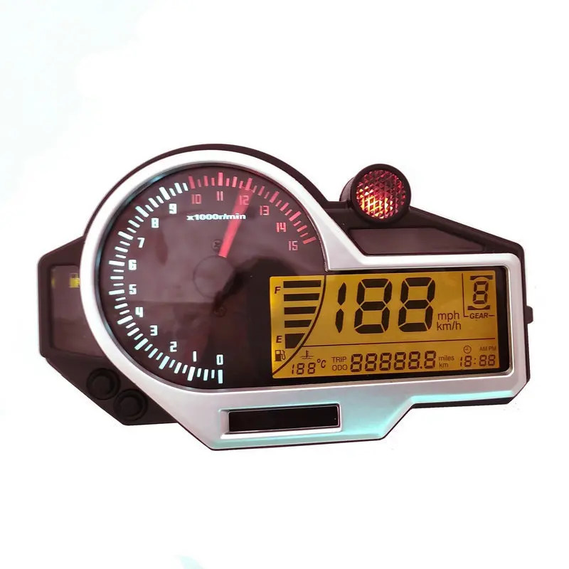 

Motorcycle Bare Handle Modified LCD Meter Adjustable Speed N1-6 Gear Water Temperature Oil Gauge Self Check
