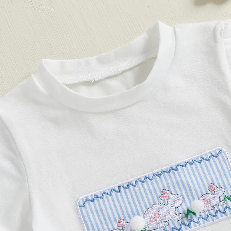 Adorable Infant Easter Clothing Set with Bunny Print Tee and Striped Shorts Perfect for Spring Celebrations and Photoshoots