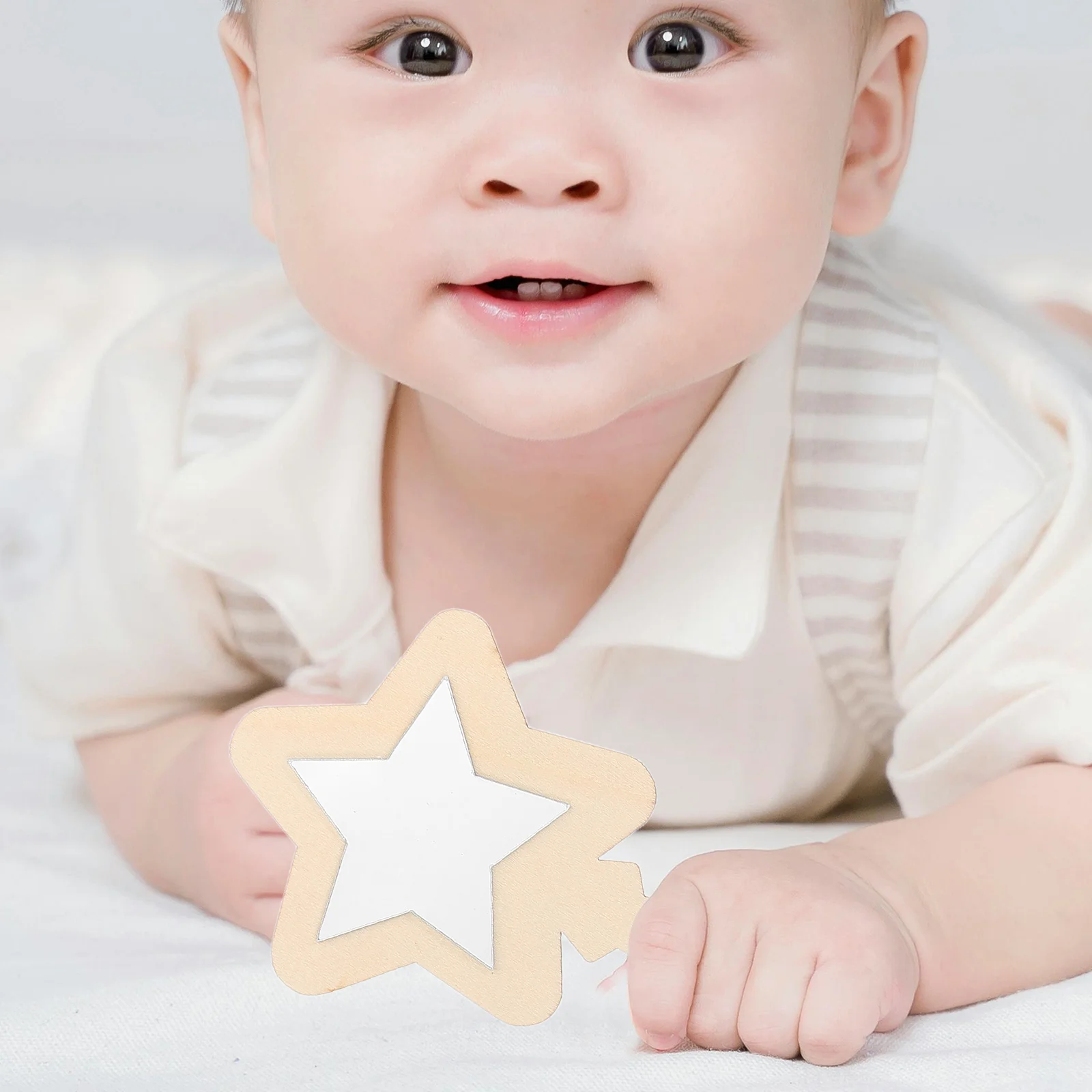 

10Pcs Wooden Mirror Unfinished Small Star Shape DIY Craft Portable Handheld Nursery Room Decoration Room Decor