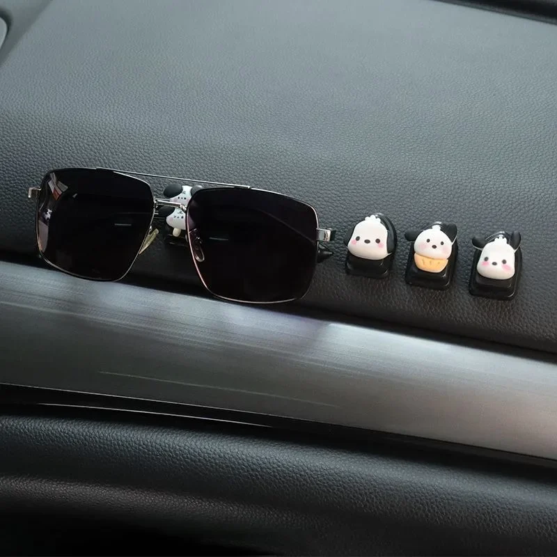 4pcs Sanrio Hello Kitty Pochacco Small Hook Cartoon Anime Car Sticky Hook Storage Car Decoration Home Hook Interior Accessories