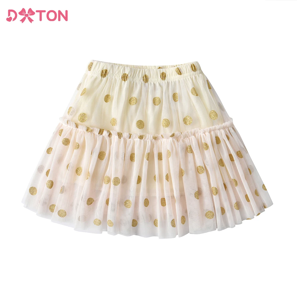 DXTON Toddlers Girls Polka Dot Party Princess Skirt Kids Mesh Tulle Tutu Skirts 3 to 8 Years Children Casual Clothes