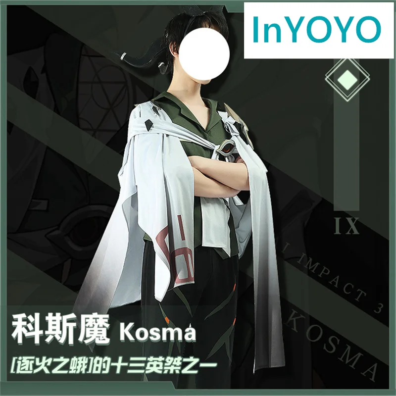 

InYOYO Honkai Impact 3 Cosplay Kosma Costume Game Suit Handsome Uniform Halloween Carnival Party Outfit For Men Custom Made