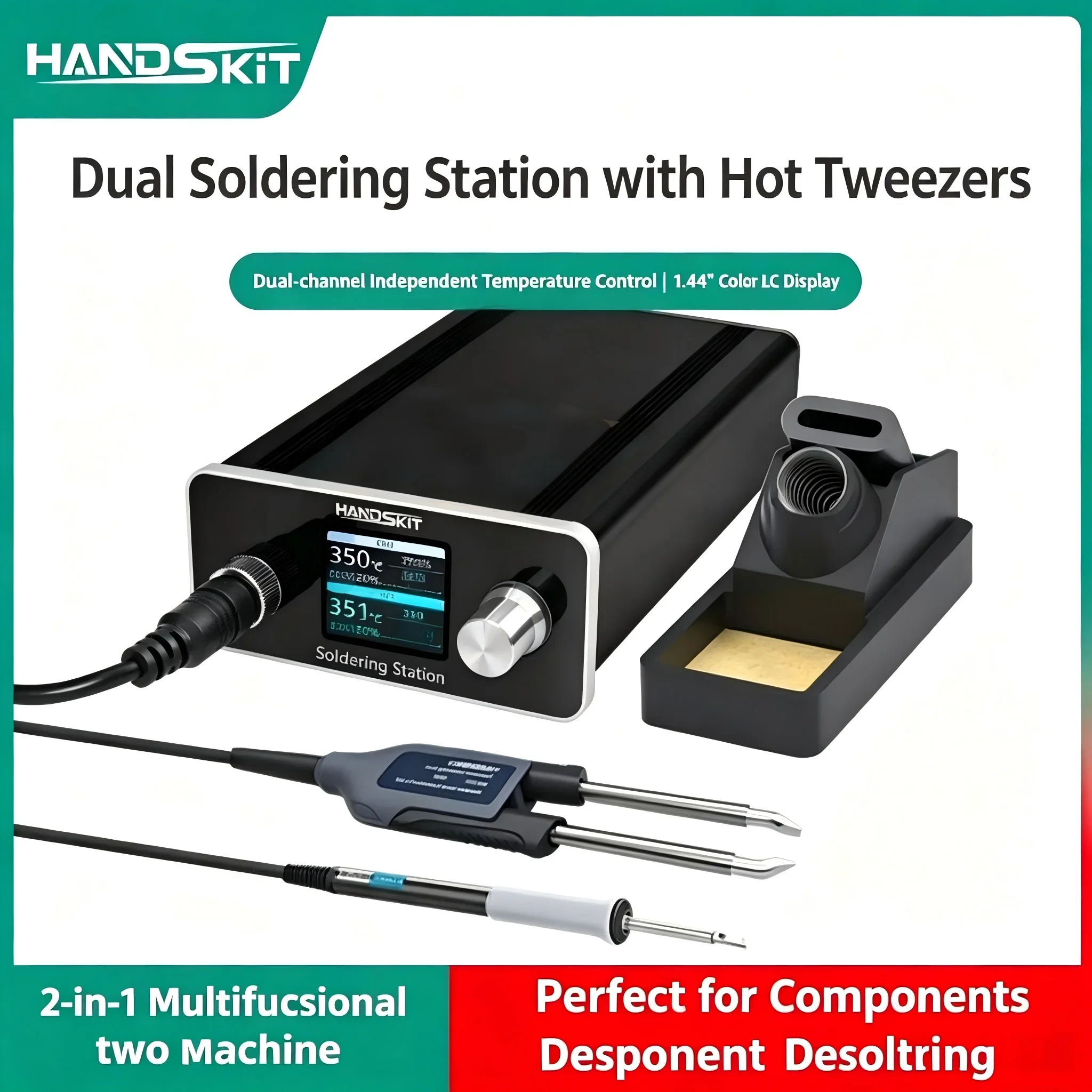 T12-X2 Soldering Station STM32 V2.1 Digital Temp Control 5Pin Soldering Iron Tweezers Handle Auto Sleep Repair Tool