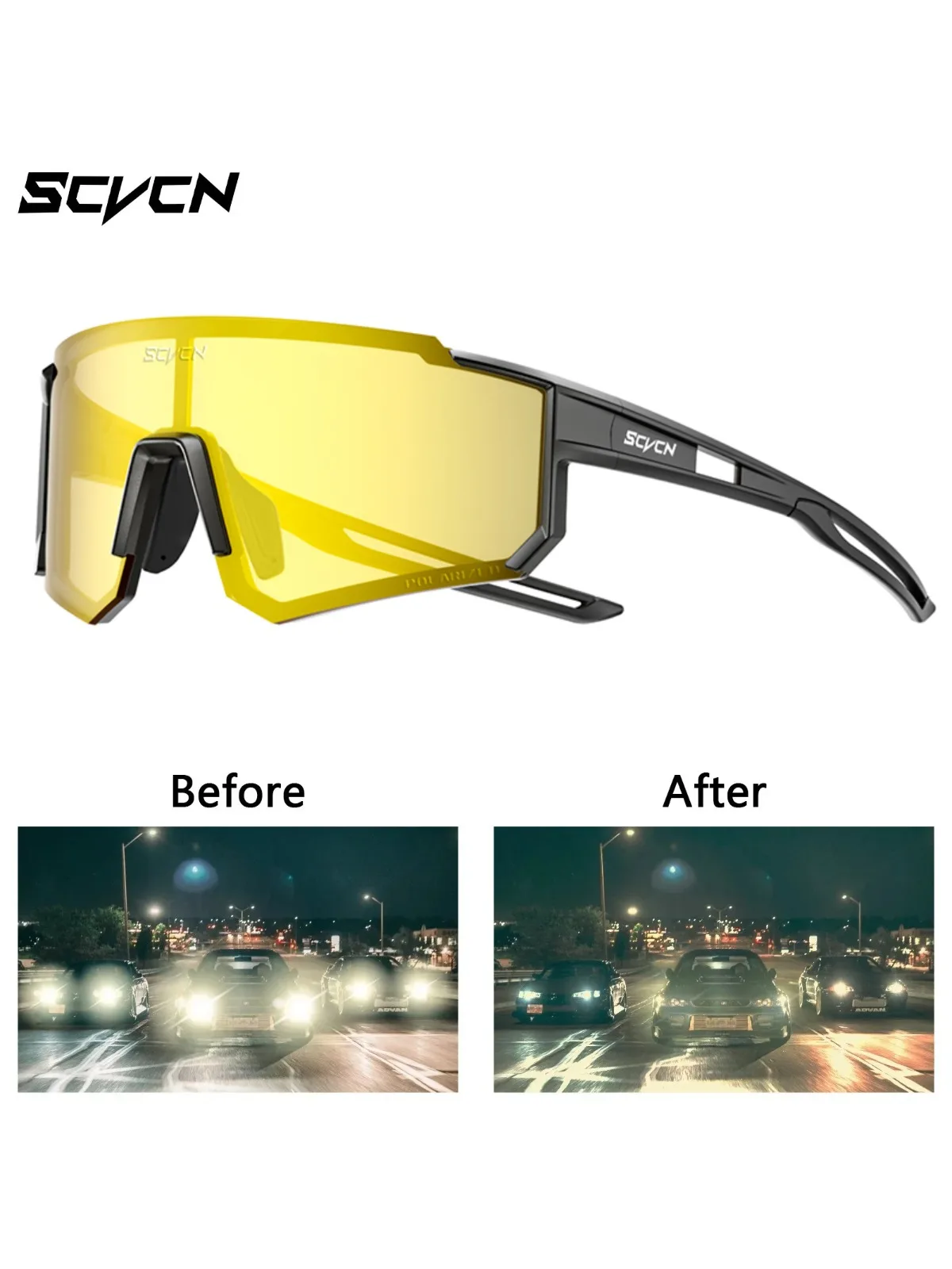 AliExpress SCVCN Night Vision Sunglasses Cycling Driving Glasses Fashion Y2K Trave Glasses UV400 Mtb Fishing Sports Goggles Oversized Man