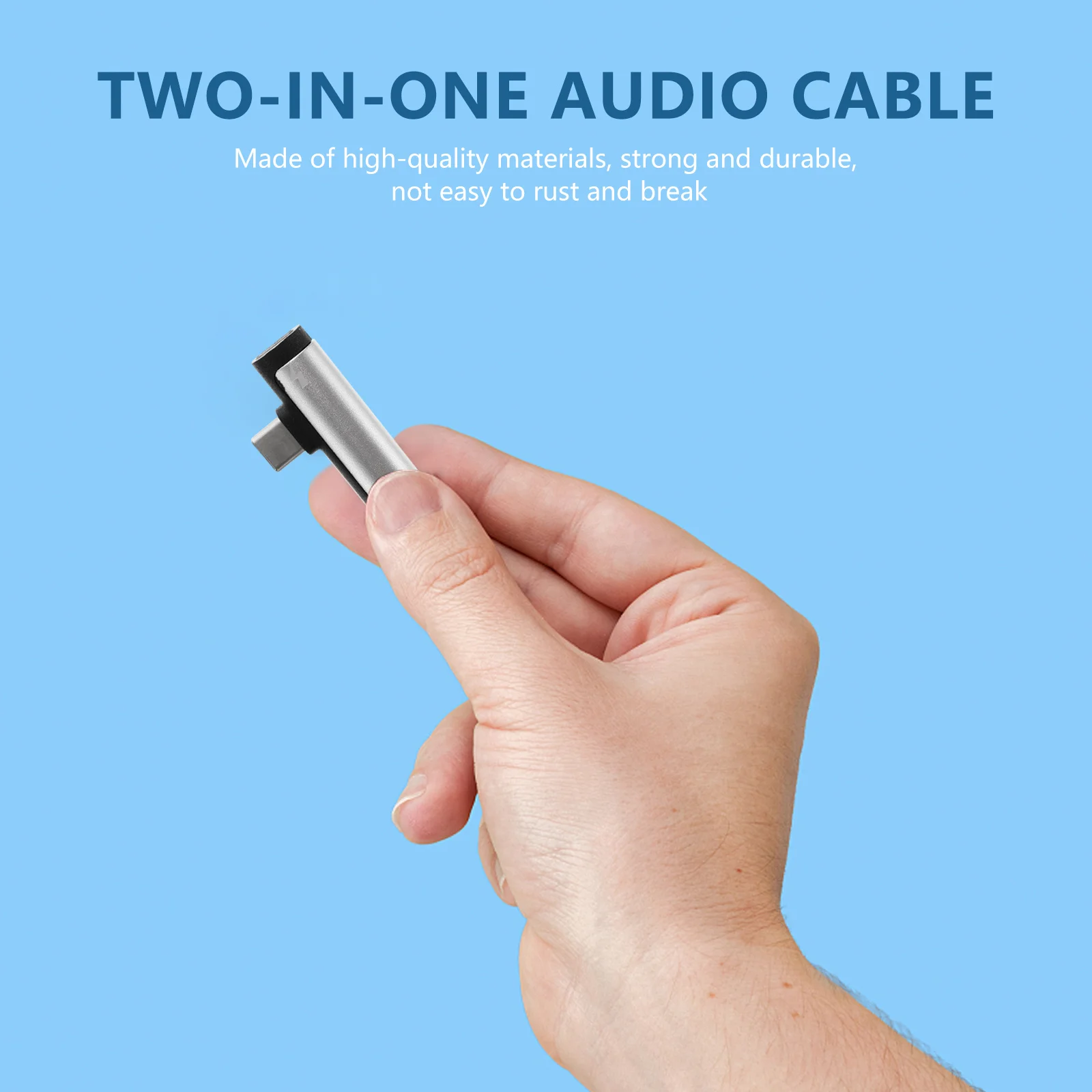 

2Pcs Type Earphone Jack Adapter Headphone Adapter Durable Premium Material Charging Converter 3.5mm Aux Phone Accessories