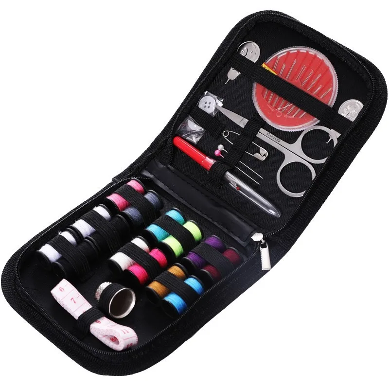 All-in-one Compact Sewing Supply Set in Zipper Case, Assorted Color Threads & Essential Sewing Accessories, Wearproof Oxford Storage Bag, Perfect for Home Daily Clothes Repair, Outdoor Travel Backup, Dressmaking Craft and Dormitory Living Use view 2