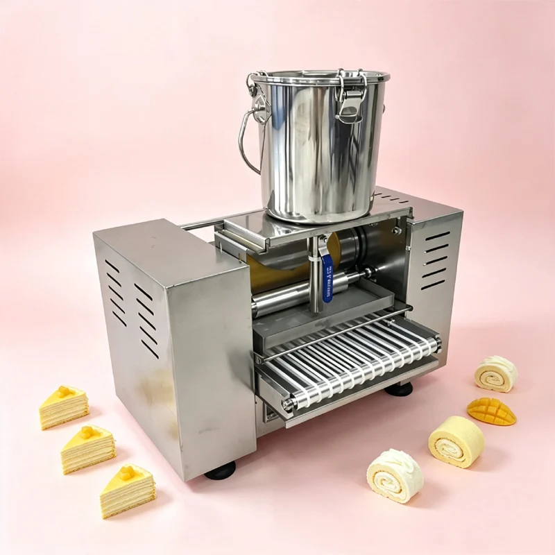 Automatic Durian Crepe Making Machine Mini Commercial Egg Crepe Spring Roll Skin Processing Machine