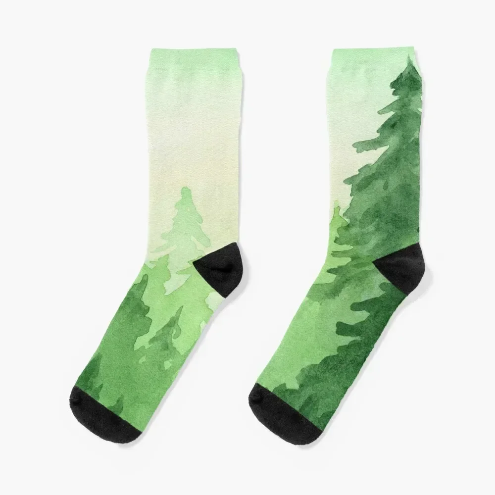 

Beautiful landscape fir trees Socks Stockings compression kids Non-slip colored Men Socks Luxury Brand Women's