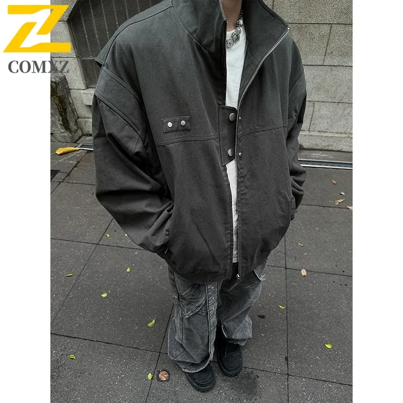 

COMXZ New Jacket Casual Notch Collar Outdoor Cycling Lightweight Coat Fashion Street Style Versatile Zipper Autumn Garment