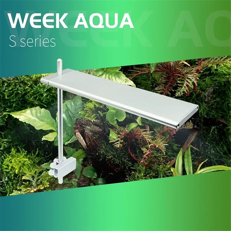 Aquarium WEEK AQUA S Series LED Full Spectrum Fish Tank Clamp Light with Remote Control for Aquatic Fish Tank Plant Growth