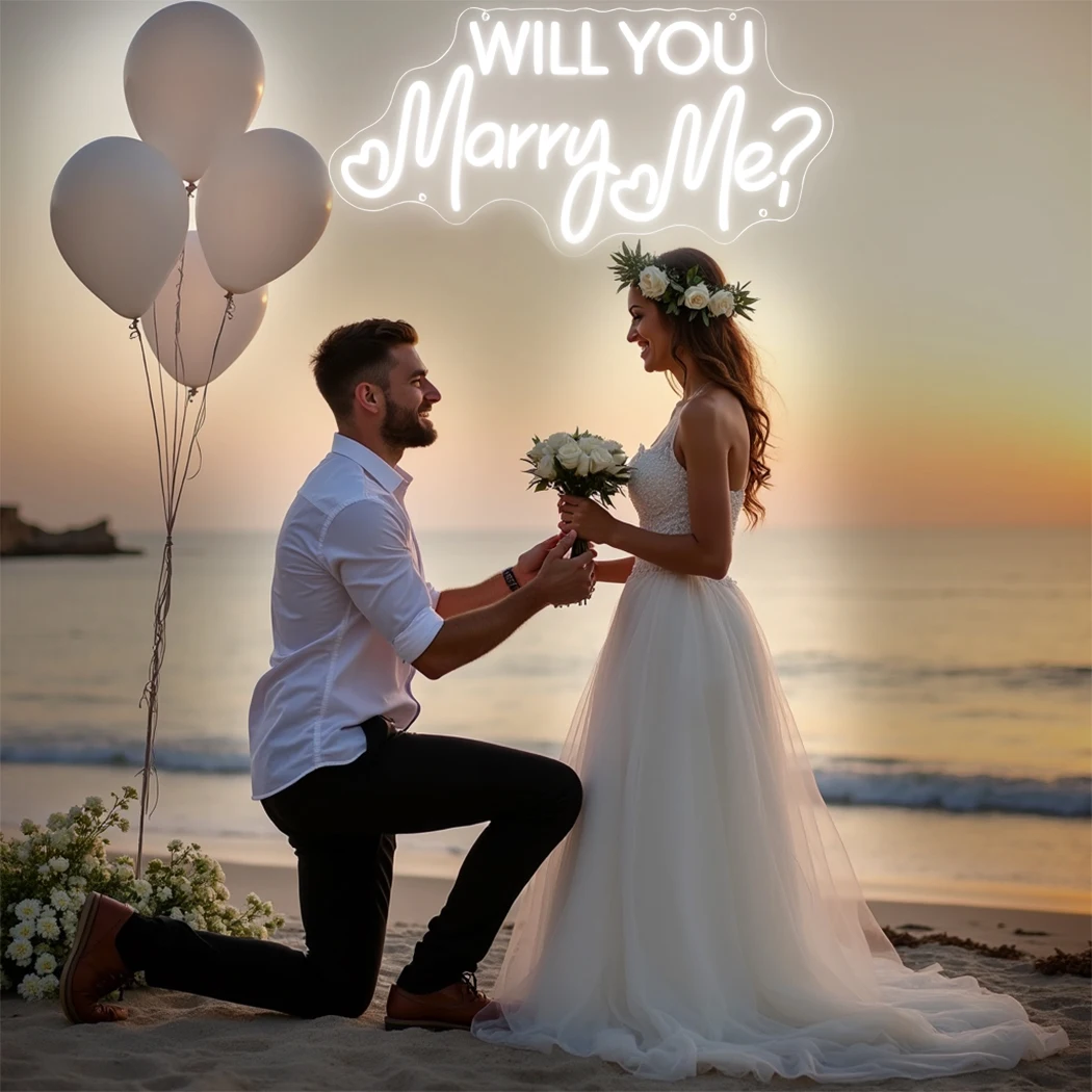 Will You Marry Me Neon Sign Wedding Decorations Lights LED Neon Sign For Wedding Engagement Aesthetics Room Decorations Lights