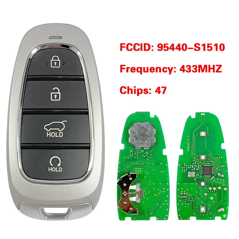 CN020231 Aftermarket Key For Hyundai Santa Fe 2021+ 4 Buttons Smart Proximity Remote Fob 47 Chip 433Mhz FCCID 95440-S1510