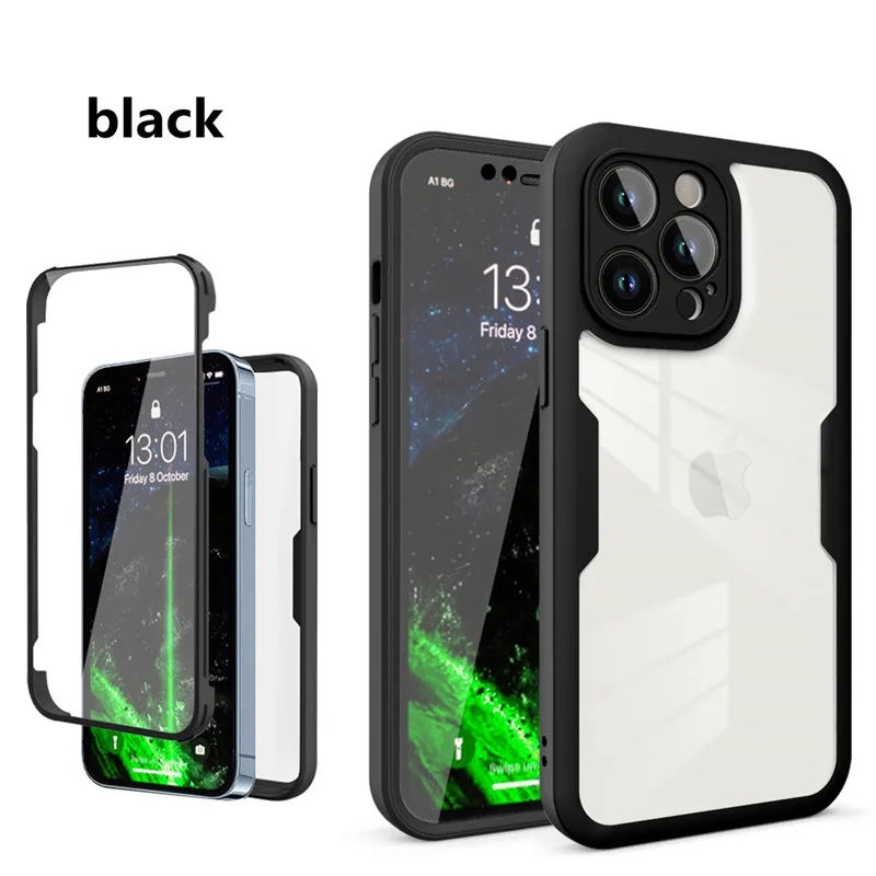 360 Full Body Front+Back Clear Case For iPhone 16 15 14 13 11 12 Pro Max XS X XR 7 8 Plus SE 2022 Silicone Shockproof Cover