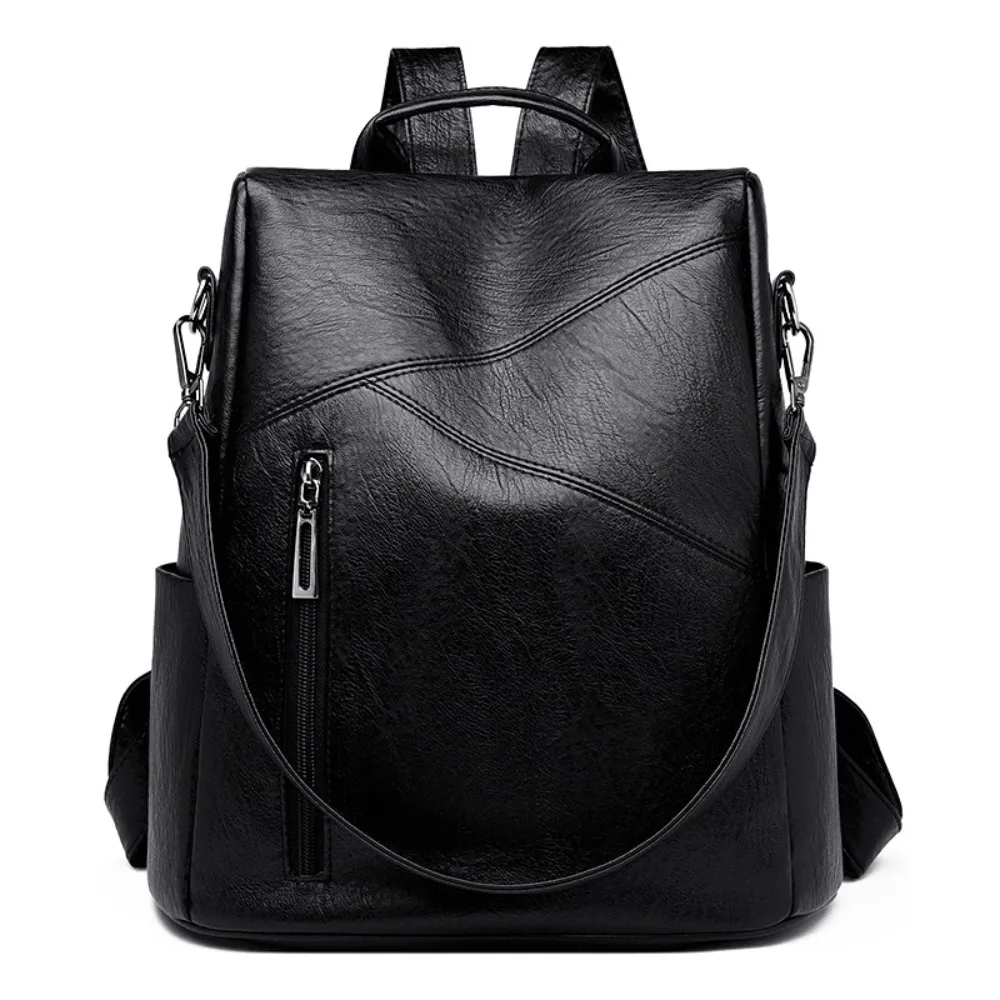 

Универсальный рюкзак из искусственной кожи, полиэстер, черный, коричневый, школьный рюкзак, водонепроницаемая, большая вместительная сумка для компьютера, для мужчин и женщин