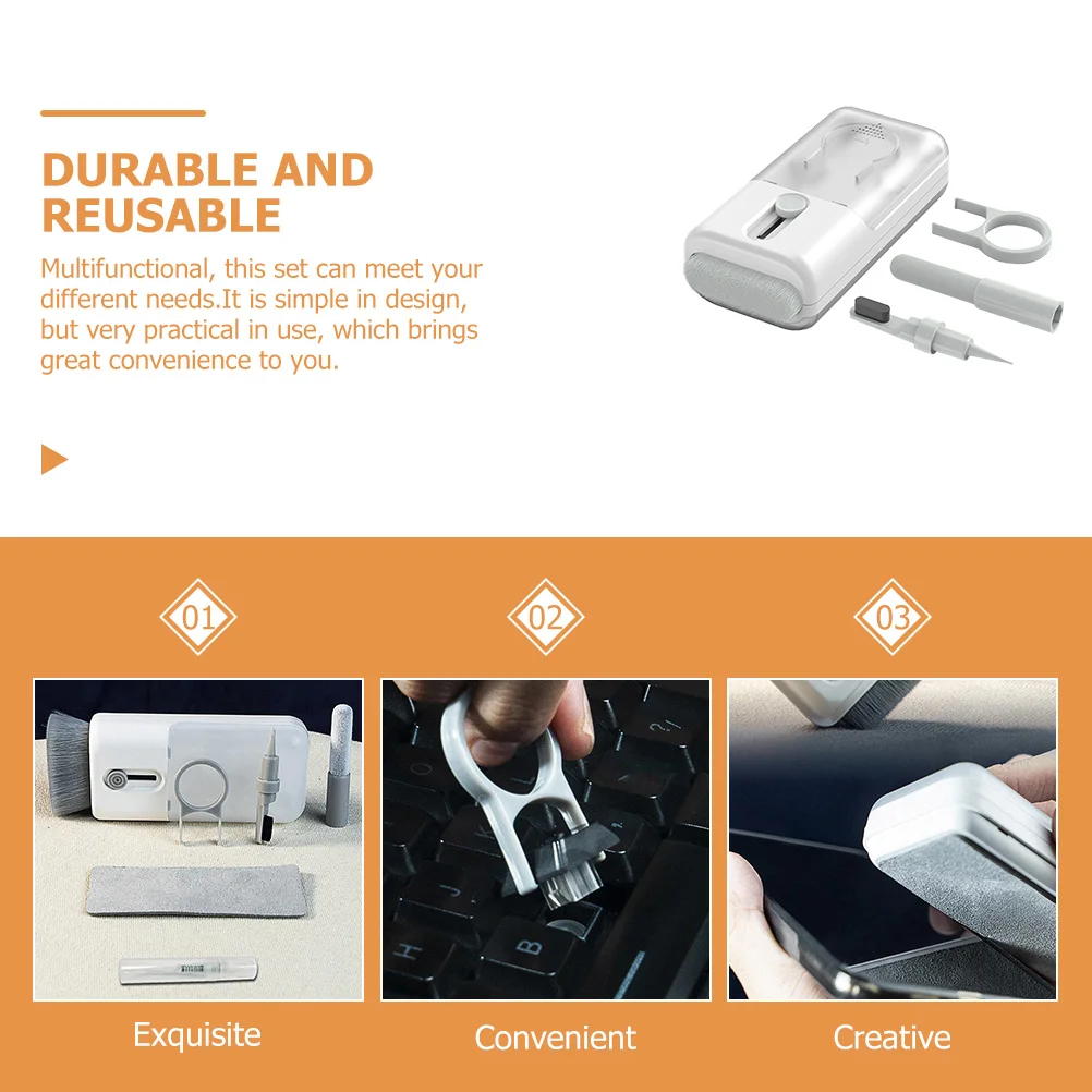 

1Set Earphone Cleaning Brush Reusable Multifunctional Cleaning Kit for Headphone Phone Keyboard Laptop Keycap Puller