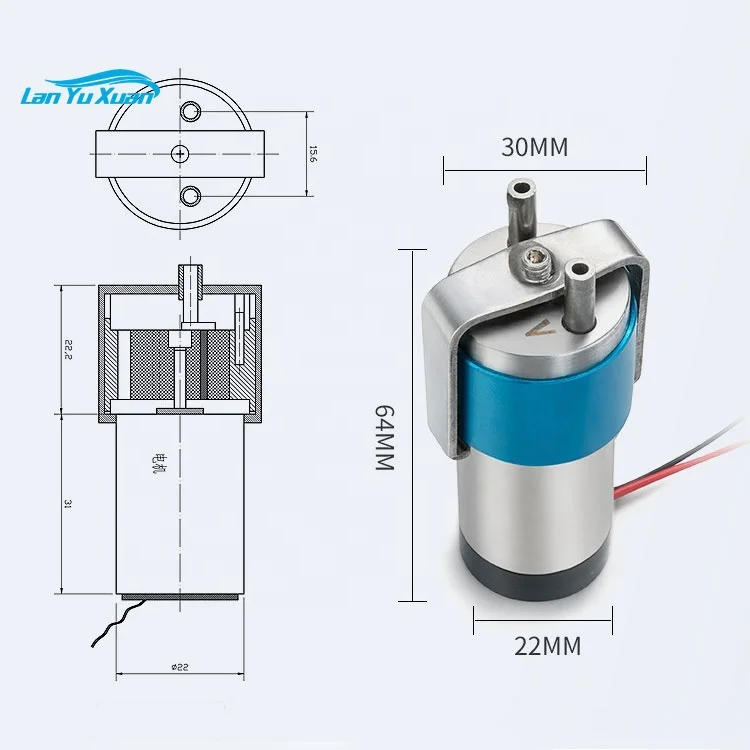 Stable flow coreless motor graphite pump blade high flow 6L/min carbon vane vacuum 6v dc rotor ironless motor rotary  pump