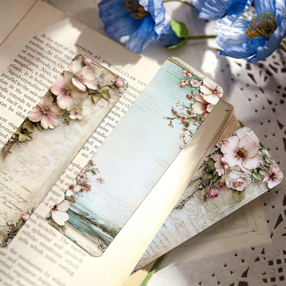 30pcs vintage landscape bookmarks student office supplies paper card reading books book page labeling creative gift DIY bookmark