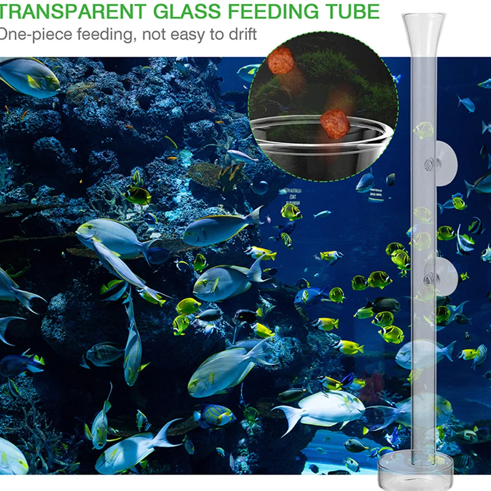 

1Set Clear Aquarium Feeder Shrimp Fish Feeding Tube Adjustable Suction Cup Design Durable Glass Material Shrimp