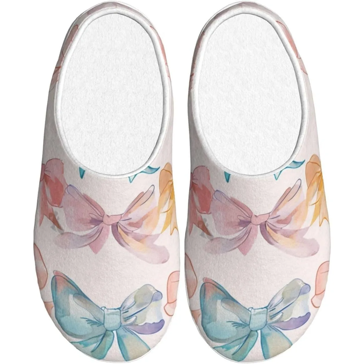 

Bow Ties Women’s Cozy Slippers Soft Cotton Indoor & Outdoor House Slippers With Anti-Slip Sole, Warm Lightweight Comfort