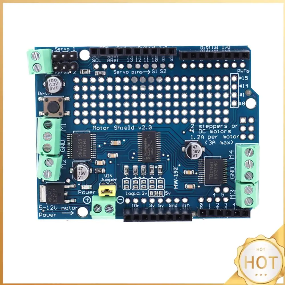 

Motor Drive Shield Board Shield V2 DC Stepper Motor Servo Drive Module TB6612 IIC I2C for Arduino Robot Mega R3
