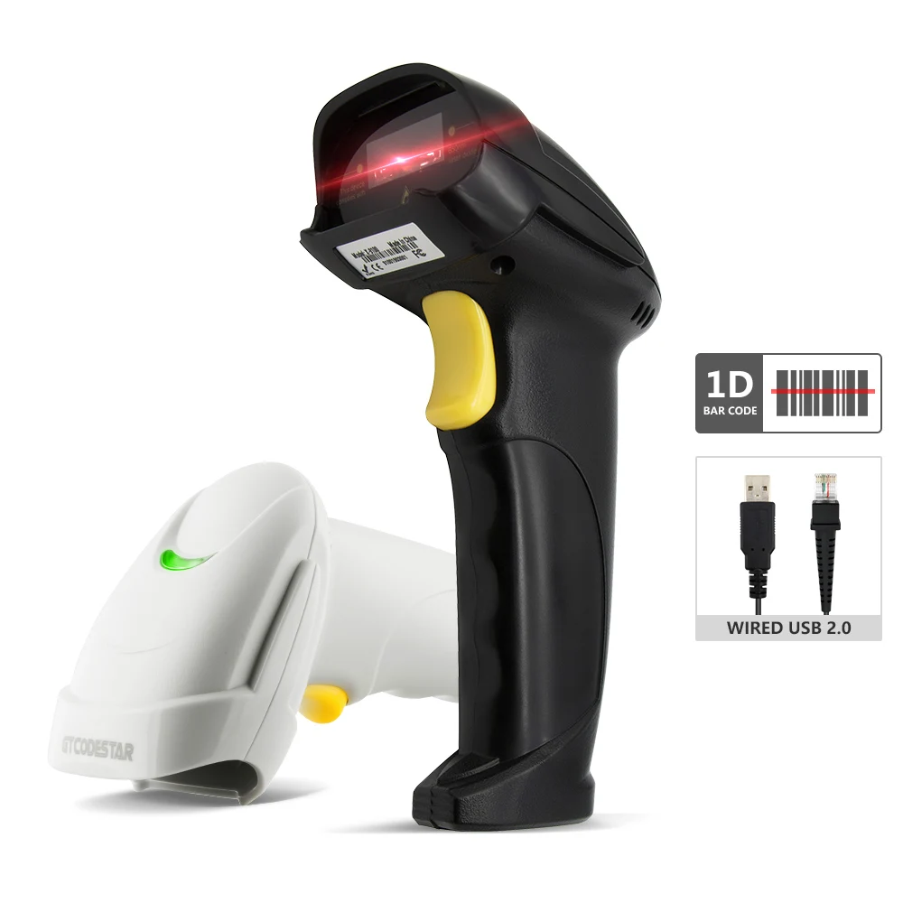 GTCODESTAR X-9100 Android Handheld Barcode Reader Wired 1d Laser Barcode Scanner for Supermarket
