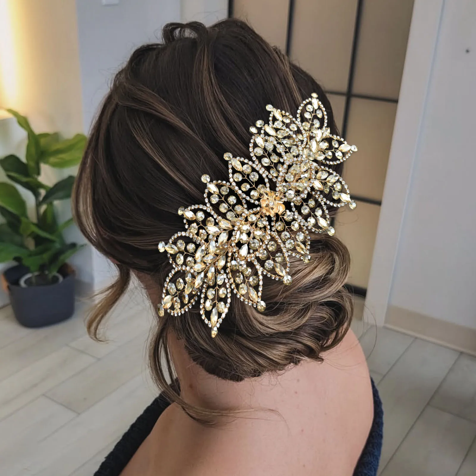 

DZ282 Bride Headdress Rhinestone Wedding Hair Jewelry Bridal Hair Piece Champagne Crystal Headband Hair Accessories for Women
