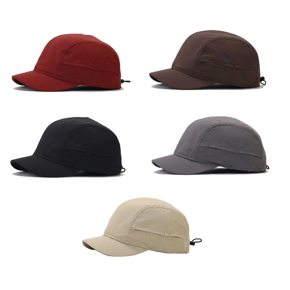 Adjustable Baseball Caps Hip Hop Quick Dry Short Brim Golf Dad Hat Sun Protection Cotton Snapback Caps Men Women