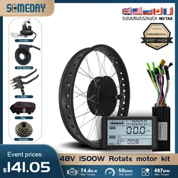 Fat Tire Bicycle 48V 1500W Rear Rotate Hub Motor Wheel 20 26Inch 4.0 Tyre Dropout 170/190mm For Snow eBIKE Conversion Kit