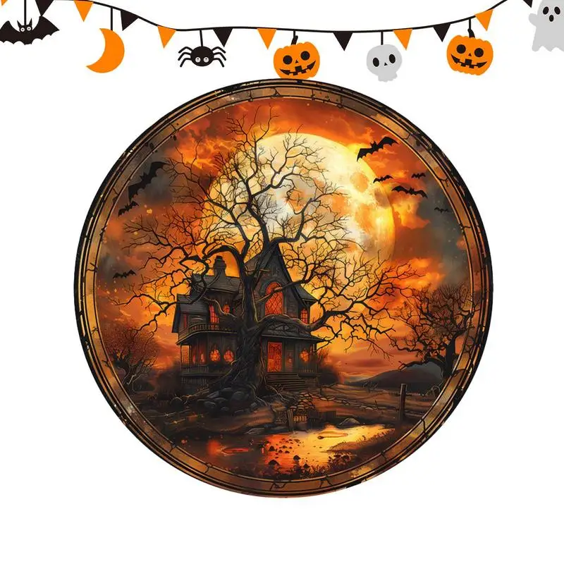 Colorful Halloween Stickers 25.4cm Creepy Glass Clings Static Adsorption Film Glass Door Anti-Collision Warning Decoration For