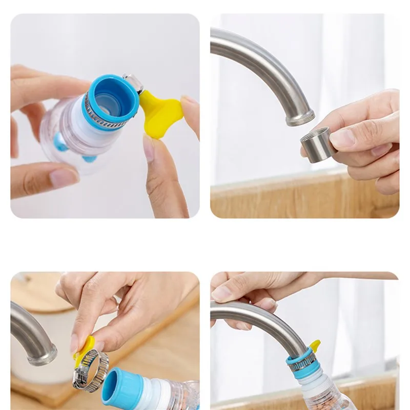 1PC 360 Adjustable Flexible Kitchen Faucet Tap Extender Splash-Proof Water Filter Outlet Head Water Save Sprayer Filter Diffuser