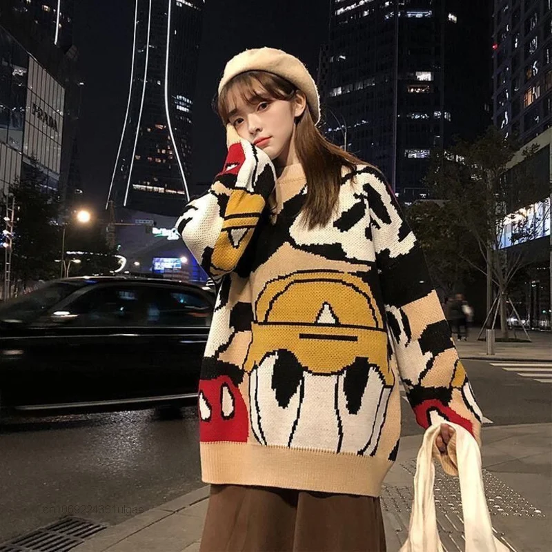 Disney Cartoon Mickey New Sweaters Couple Design Fashion Tops Women Anime Pullovers Men Sweatshirts Y2k Clothes Knitted Sweater