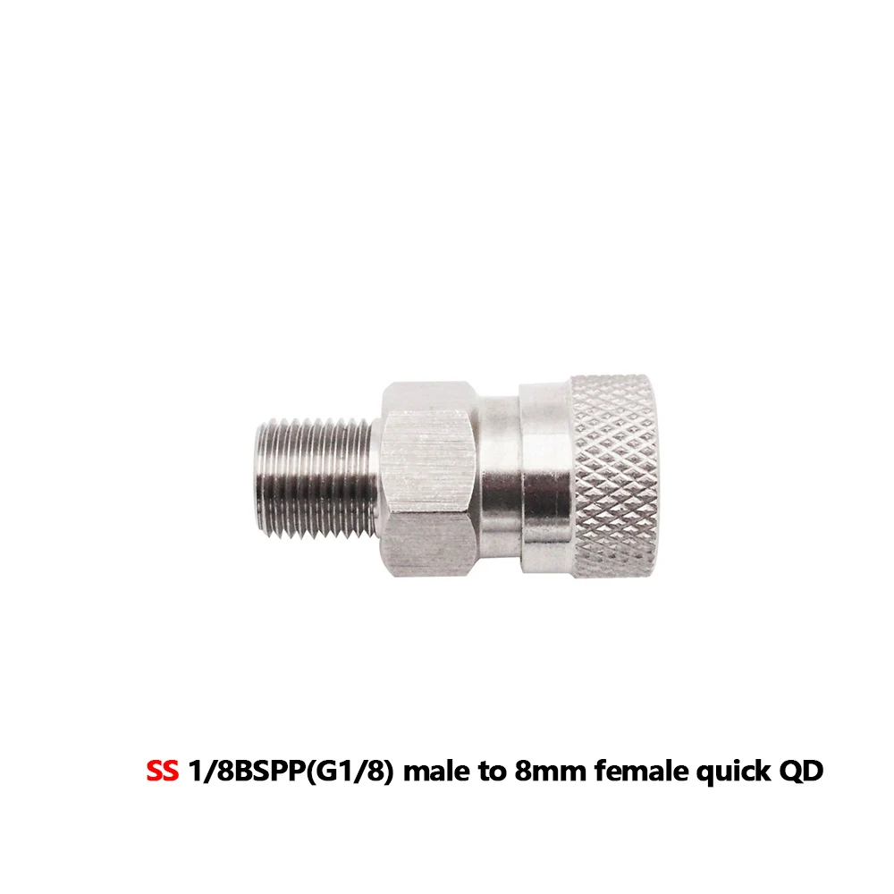 HPA GAS Foster Quick Disconnect AIR CO2 QC02 M10 NPT BSP G1/8" Füllnippel Stecker/Buchse Adapter Kopplerstecker 8mm