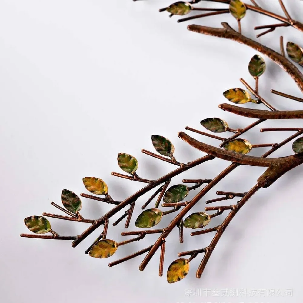 ديكور جدار معدني الطائر الطنان الحديد الاكريليك فرع شنقا زخرفة اليدوية الطبيعة مستوحاة ديكور حديقة المنزل الحرفية الفن