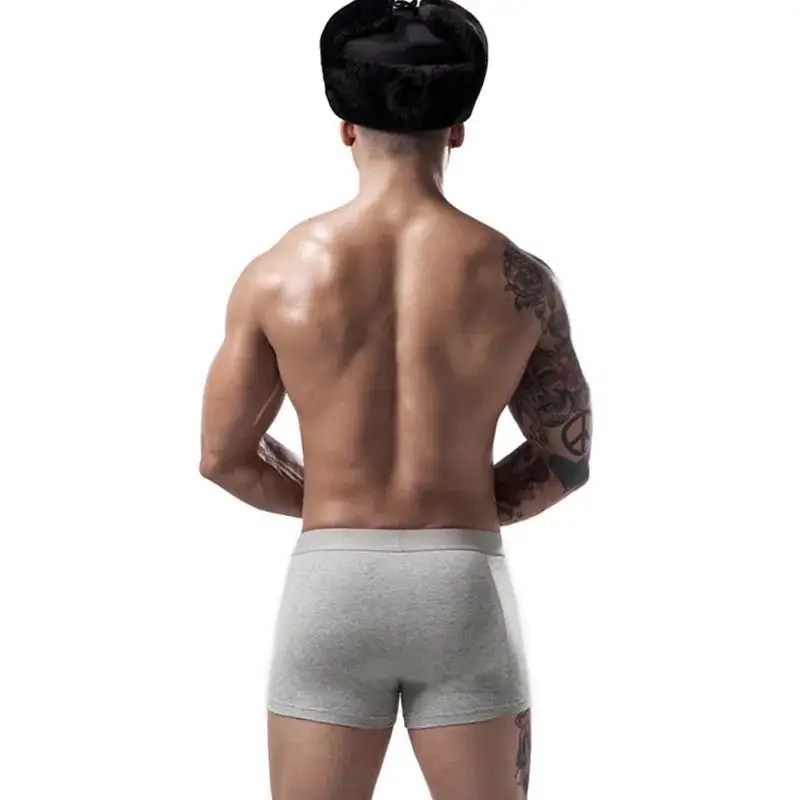 6Pcs/Men\'s Underwear Cotton Boxer Shorts Sexy Boxer High Quality Cotton Butt Lift Elastic Comfort Classic Solid Color Underwear