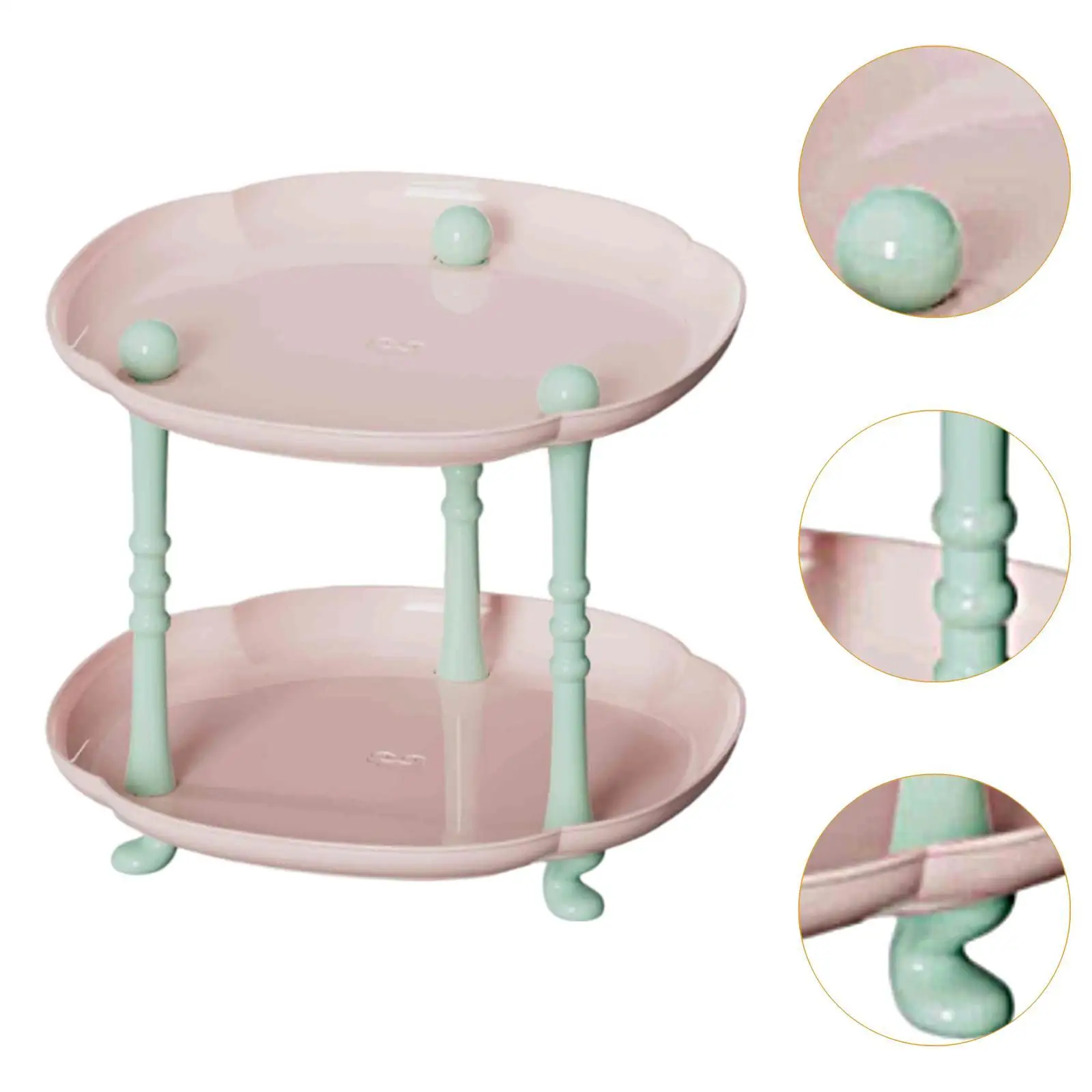Vanity Organizer Trinket Wallet Watch 2 Tier Valet Tray Countertop Rack Shelf for Farmhouse Cosmetic Bedside Hallway NightStand