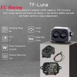 TF-Luna Lidar Ranging Sensor Module ToF Laser Range Finder Single-Point Micro 8M Distance VCSEL for Arduino Pixhawk UART IIC