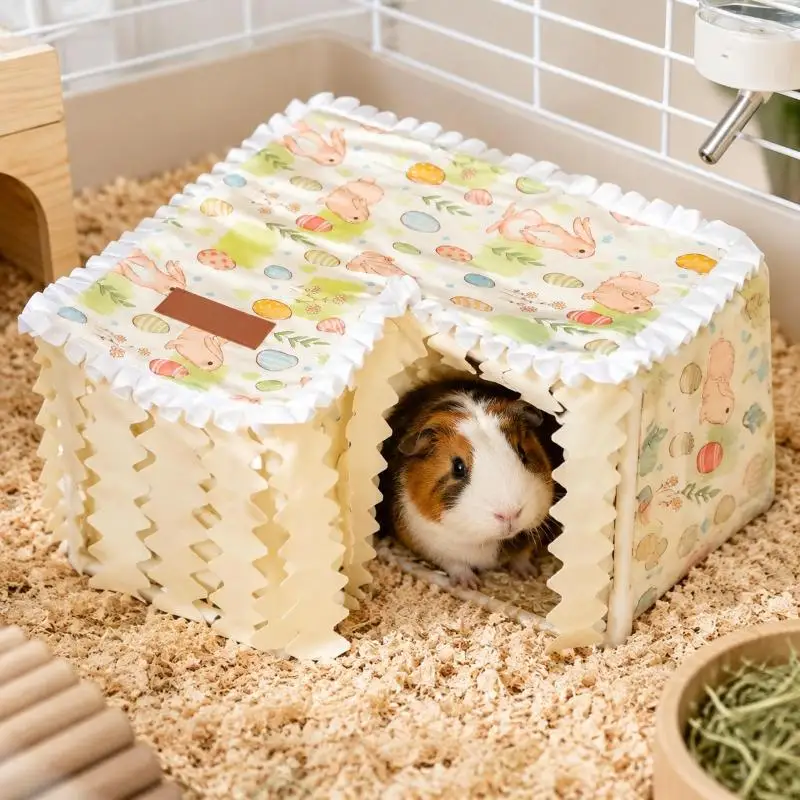 Guinea Pigs Habitat Shelter with a Covered Right-Angled Tunnel Form 55KF